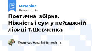 Поетична  збірка.  Ніжність і сум у пейзажній ліриці Т.Шевченка.
