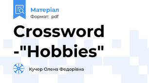 Crossword -"Hobbies"