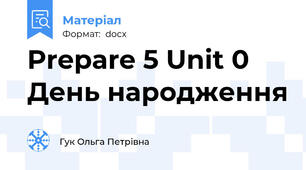 Prepare 5 Unit 0 День народження