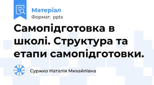 Самопідготовка в школі. Структура та етапи самопідготовки.