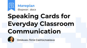 Speaking Cards for Everyday Classroom Communication