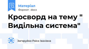Кросворд на тему " Видільна система"