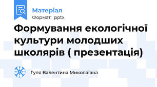 Формування екологічної культури молодших школярів ( презентація)
