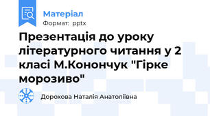 Презентація до уроку літературного читання у 2 класі М.Конончук "Гірке морозиво"