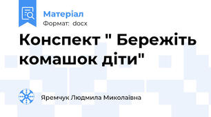 Конспект " Бережіть комашок діти"