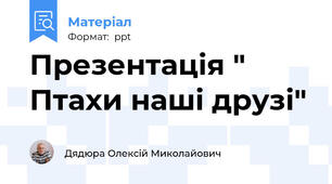 Презентація " Птахи наші друзі"