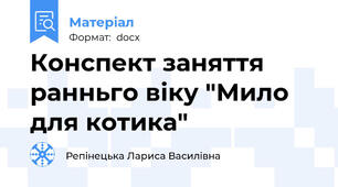 Конспект заняття ранньго віку "Мило для котика"