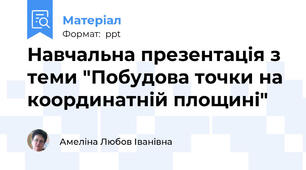 Навчальна презентація з теми "Побудова точки на координатній площині"