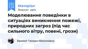 Моделювання поведінки в ситуаціях виникнення пожежі, природних загроз (під час сильного вітру, повені, грози)