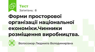 Форми просторової організації національної економіки.Чинники розміщення виробництва.  