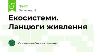 Екосистеми. Ланцюги живлення