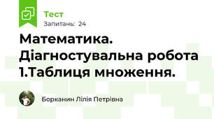 Математика. Діагностувальна робота 1.Таблиця множення.