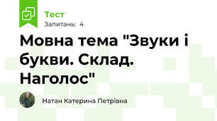 Мовна тема "Звуки і букви. Склад. Наголос"