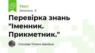Перевірка знань "Іменник. Прикметник."