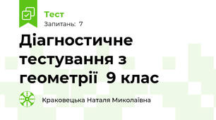 Діагностичне тестування з геометрії  9 клас