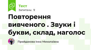 Повторення вивченого . Звуки і букви, склад, наголос