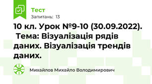 10 кл. Урок №9-10 (30.09.2022).  Тема: Візуалізація рядів даних. Візуалізація трендів даних.