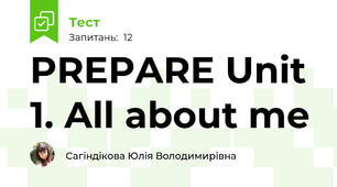 PREPARE Unit 1. All about me