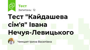  Тест "Кайдашева сім'я" Івана Нечуя-Левицького