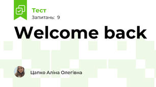 Welcome back