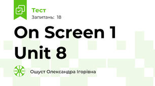 On Screen 1 Unit 8