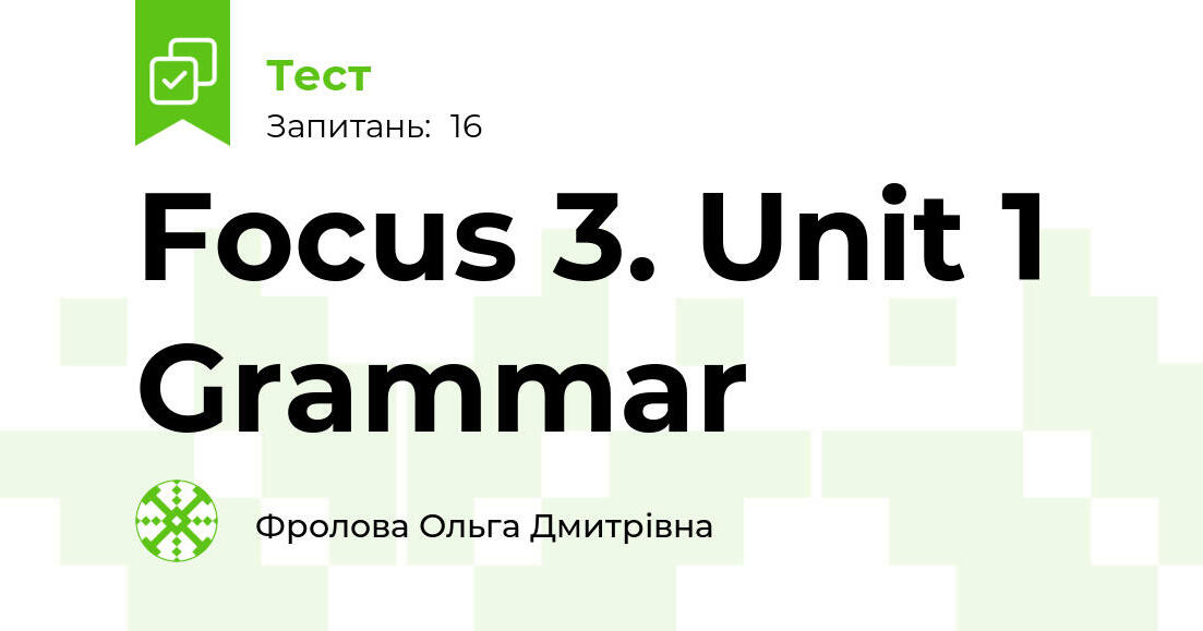 Focus 3 Unit 1 Sprawdzian