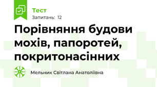 Порівняння будови мохів, папоротей, покритонасінних