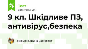 9 кл. Шкідливе ПЗ, антивірус,безпека
