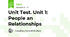 Unit Test. Unit 1: People an Relationships