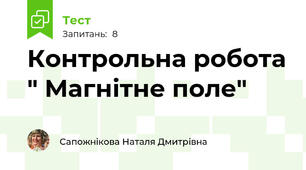 Контрольна робота " Магнітне поле"