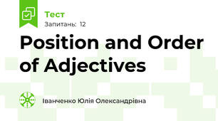  Position and Order of Adjectives