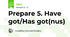 Prepare 5. Have got/Has got(nus) 