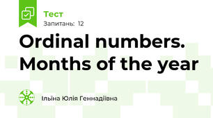 Ordinal numbers. Months of the year 