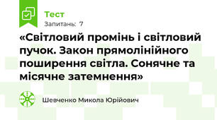 «Світловий промінь і світловий пучок. Закон прямолінійного поширення світла. Сонячне та місячне затемнення»