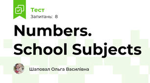 Numbers. School Subjects