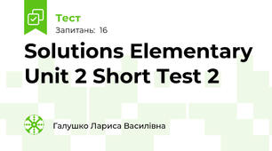 Solutions Elementary Unit 2 Short Test 2