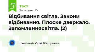 Відбивання світла. Закони відбивання. Плоске дзеркало. Заломленнясвітла. (2)