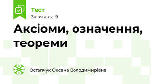 Аксіоми, означення, теореми