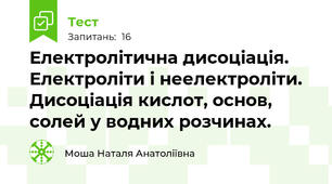 Електролітична дисоціація. Електроліти і неелектроліти. Дисоціація кислот, основ, солей у водних розчинах.