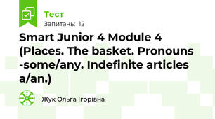 Smart Junior 4 Module 4 (Places. The basket. Pronouns -some/any. Indefinite articles a/an.)