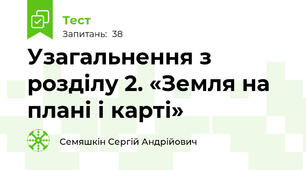 Узагальнення з розділу 2. «Земля на плані і карті»