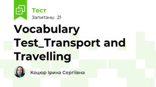 Vocabulary Test_Transport and Travelling