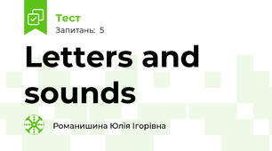 Letters and sounds