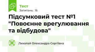 Підсумковий тест №1 "Повоєнне врегулювання та відбудова"