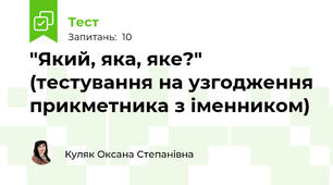 "Який, яка, яке?" (тестування на узгодження прикметника з іменником)