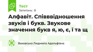Алфавіт. Співввідношення звуків і букв. Звукове значення букв я, ю, є, ї та щ