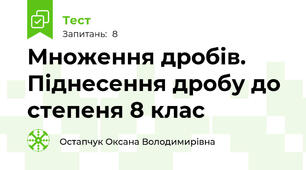 Множення дробів. Піднесення дробу до степеня 8 клас 