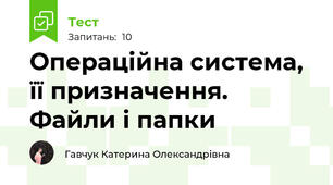 Операційна система, її призначення. Файли і папки