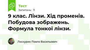 9 клас. Лінзи. Хід променів. Побудова зображень. Формула тонкої лінзи.