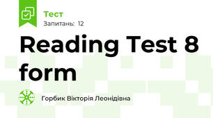 Reading Test 8 form